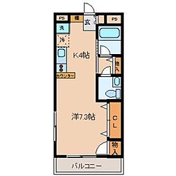 ルナシータ東大宮 ワンルームの間取図画像
