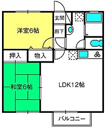 セジュールクレスト 2LDKの間取図画像