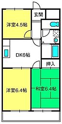 アストラル2 3DKの間取図画像