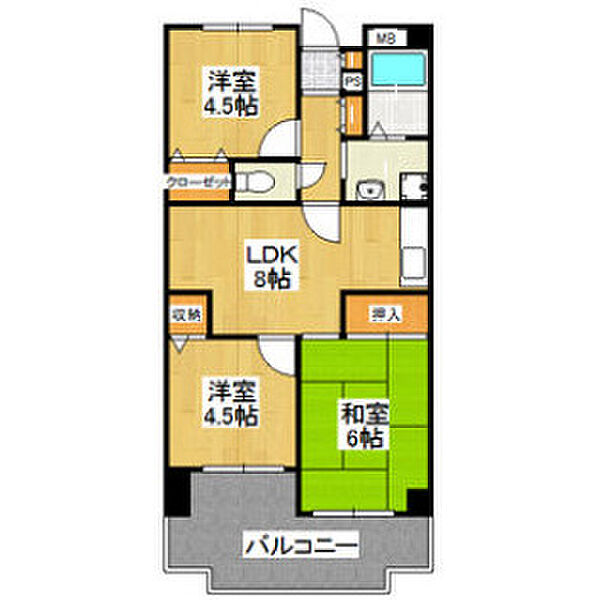 友井グレイス 405｜大阪府東大阪市友井5丁目(賃貸マンション3LDK・4階・53.71㎡)の写真 その2