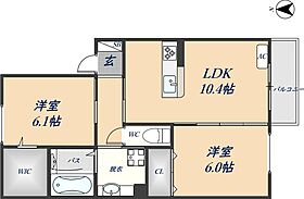 大阪府八尾市東山本新町1丁目3-4（賃貸アパート2LDK・1階・54.70㎡） その2