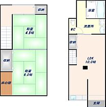 近江堂1丁目貸家 1-2 ｜ 大阪府東大阪市近江堂1丁目15-15（賃貸一戸建2LDK・1階・57.71㎡） その2