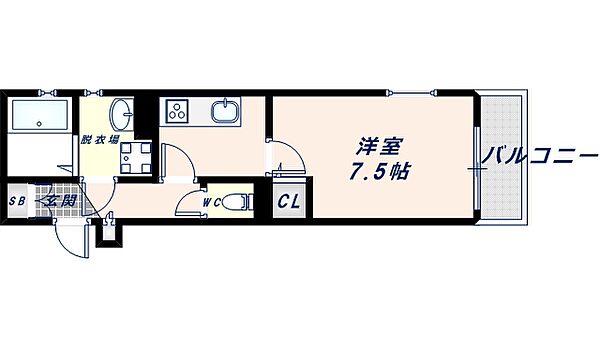 クリエオーレ小若江 ｜大阪府東大阪市小若江2丁目(賃貸アパート1K・1階・27.63㎡)の写真 その2