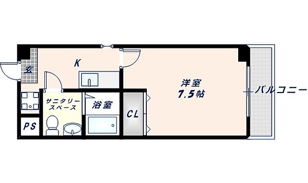 アネックスサンタオ ｜大阪府東大阪市中小阪5丁目(賃貸マンション1K・2階・26.00㎡)の写真 その2