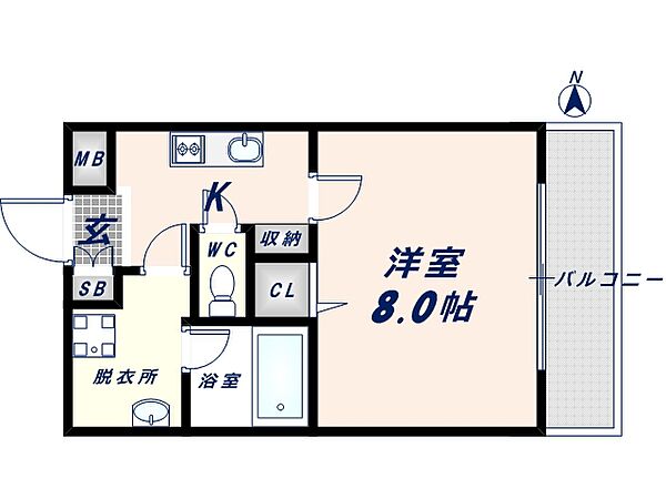 カーサセレノII ｜大阪府東大阪市長田西2丁目(賃貸マンション1K・4階・27.00㎡)の写真 その2