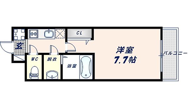 S-RESIDENCE高井田Central 1104｜大阪府東大阪市西堤2丁目(賃貸マンション1K・11階・23.22㎡)の写真 その2