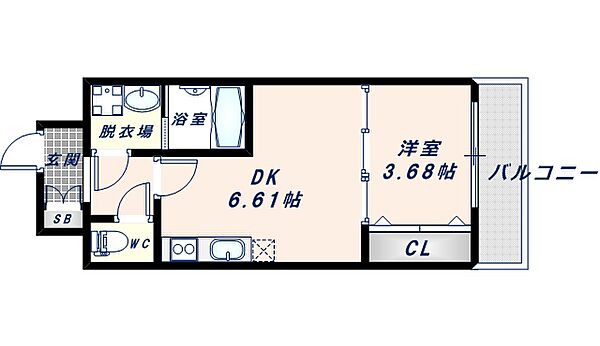 メルベージュ布施 402｜大阪府東大阪市足代北2丁目(賃貸マンション1DK・4階・28.05㎡)の写真 その2