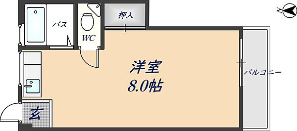 グランキューブ青山町 403｜大阪府八尾市青山町1丁目(賃貸マンション1R・4階・25.15㎡)の写真 その2