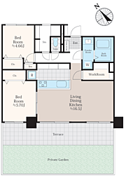 ルネステージ浦和 2LDKの間取図画像