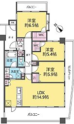 モナーク蕨中央 3LDKの間取図画像