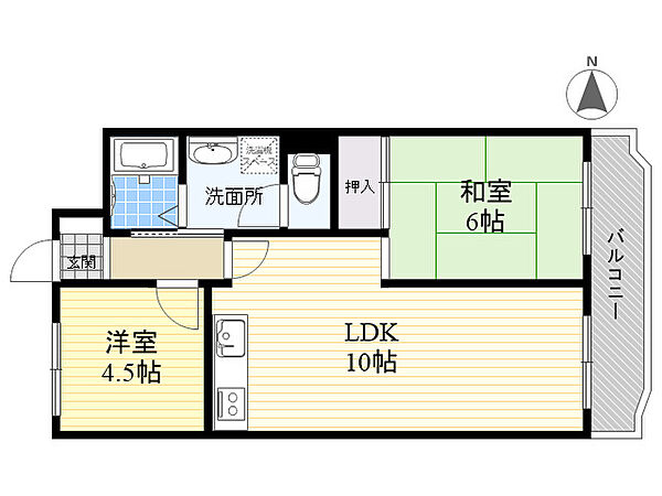 大阪府大阪市城東区諏訪４丁目(賃貸マンション2LDK・3階・49.23㎡)の写真 その2