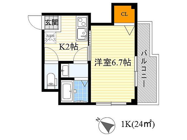 シャルム千林三番館 104｜大阪府大阪市旭区清水３丁目(賃貸マンション1K・1階・24.00㎡)の写真 その2