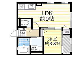 Haleakala清水  ｜ 大阪府大阪市旭区清水２丁目11番11号（賃貸アパート1LDK・1階・33.00㎡） その2