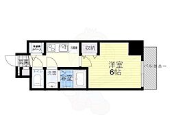 ウインズコート城北パーク 4階1Kの間取り