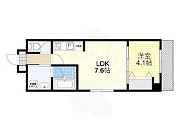 Osaka Metro今里筋線 新森古市駅 徒歩7分の賃貸マンション 2階1LDKの間取り