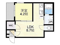 M-city千林大宮2 2階1LDKの間取り