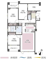 D'グランセ駒沢公園 3LDKの間取図画像