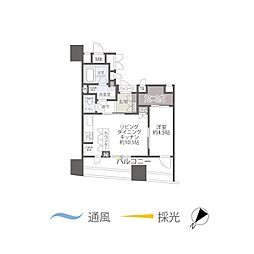 ウィルローズ日本橋蛎殻町 1LDKの間取図画像