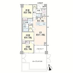 プラウド椎名町ガーデンテラス 3LDKの間取図画像