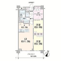 クレヴィア新川崎 2SLDKの間取図画像