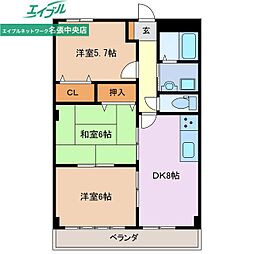 グランディール・雅 3DKの間取図画像