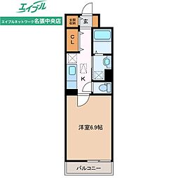 yui 1Kの間取図画像