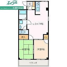 グランディール・雅 2LDKの間取図画像