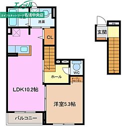 ボナール希央台2 1LDKの間取図画像