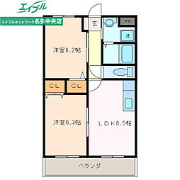 フラット立石C 2LDKの間取図画像