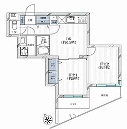 扶桑ハイツ長津田 2DKの間取図画像