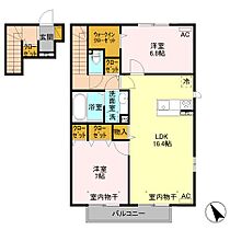 ウィットパークサイド B 201 ｜ 栃木県下野市駅東1丁目（賃貸アパート2LDK・2階・75.33㎡） その2