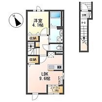 クリビアI 201 ｜ 栃木県下野市小金井2丁目（賃貸アパート1LDK・2階・42.82㎡） その2