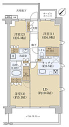 ジオ八潮ウエストレジデンス 3LDKの間取図画像