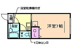 Field side（フィールドサイド） 2階1Kの間取り