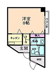 ナヴィール箕面 1Kの間取図画像