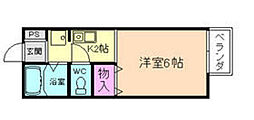パークハイム 1Kの間取図画像