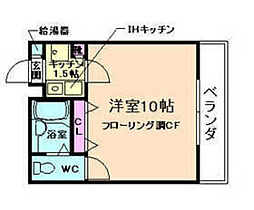 セレーノ箕面 1Kの間取図画像