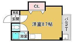 イーズマンションファイブ ワンルームの間取図画像