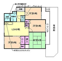 ハイツ奥山 4LDKの間取図画像