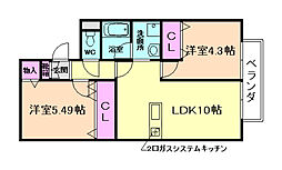 メゾン・ドゥ・パサージュ 2LDKの間取図画像