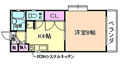 ヴィオレ外院 1DKの間取図画像
