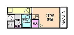 メゾンセリシエ ワンルームの間取図画像