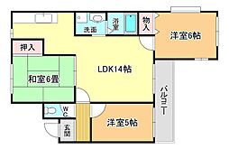 西小路ロイヤルシャトー 3LDKの間取図画像