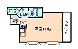 クリエートコート箕面 ワンルームの間取図画像