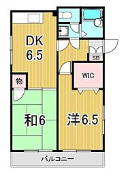カミーリャ青戸 1階2DKの間取り