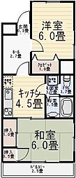 メゾン・トゥルーワン 203 2階2Kの間取り