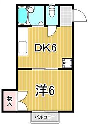 サンライトハイツ 1DKの間取図画像