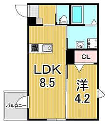 robot home 北綾瀬 1LDKの間取図画像