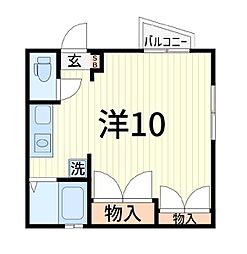 メゾン幸 ワンルームの間取図画像