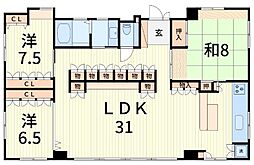 グレイスコート 3LDKの間取図画像